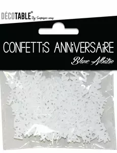 Białe konfetti Happy Birthday