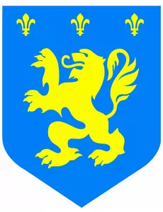 Wyłącznik średniowieczny niebieski lew o średnicy. 30cm