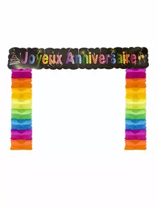 Elegancka dekoracja drzwiowa z okazji urodzin 114 x 18,7 x 250 cm