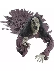 Dekoracja dźwiękowa i świetlna czarownica 90 cm Halloween