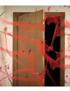 Dekoracja Czerwona Pajęczyna z Pająkami 20g Halloween