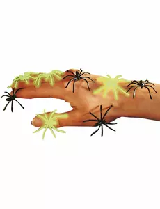 Fałszywe czarne i świecące w ciemności pająki Halloween