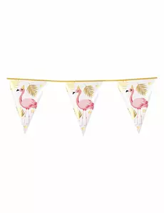 Girlanda 10 Plastikowe proporczyki Flamingo Tropic 30 x 20 cm