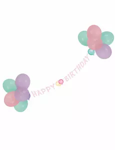 1,5m Pastelowa Girlanda Urodzinowa z Balonami