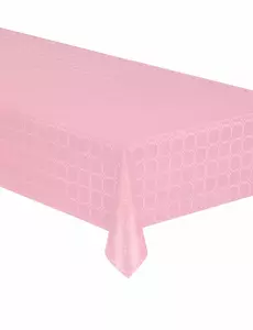 Pastelowy różowy papierowy obrus w rolce, wzór damask, 6 m