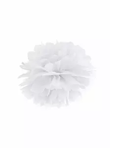25cm biały papier wiszący pompon