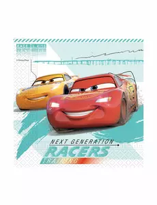 20 kompostowalnych serwetek papierowych Cars 3 33 x 33 cm