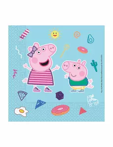 20 kompostowalnych serwetek papierowych Peppa Pig 33 x 33 cm