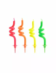 4 kolorowe świeczki urodzinowe Swirl 8cm