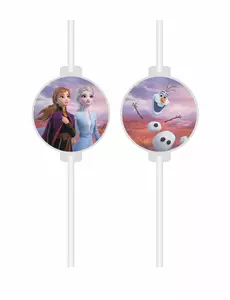 4 kartonowe słomki z medalionem Frozen 2™