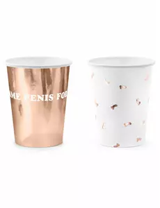 6 kartonowych kubków ten sam penis na zawsze róże złoto 220 ml
