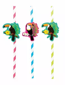 6 tekturowych słomek Toucan 20 cm