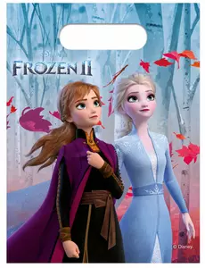 6 plastikowych toreb na prezenty Frozen 2™ 23 x 16,5 cm