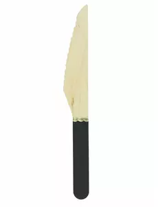 8 Małe czarne drewniane noże 16 cm
