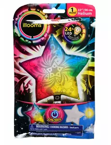 Illooms® 50 cm LED wielokolorowy balon foliowy w kształcie gwiazdy