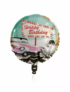 Balon foliowy Rock'n'roll z napisem "Wszystkiego najlepszego" 45 cm