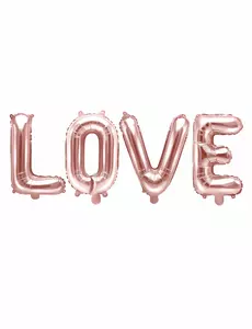 Balon foliowy litery LOVE różowe złoto 140 x 35 cm
