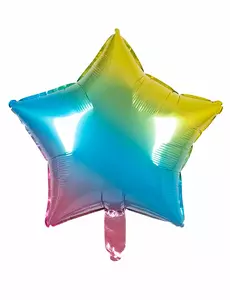 Wielobarwny foliowy balon w kształcie gwiazdy 45 cm