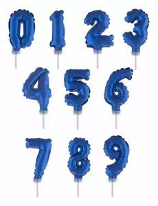 Ciemnoniebieskie balony numeryczne Topper 12.7 cm, Rozmiar: Numer 1