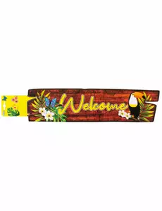 Powitalna dekoracja ścienna z tukanem 60 x 13 cm