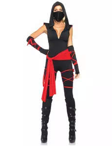 Kostium sexy czarny ninja damski, Rozmiar: Small (36-38)