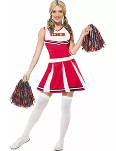 Kostium cheerleaderka biało-czerwona damska, Rozmiar: Small