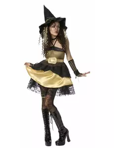 Kostium halloweenowa złota wiedźma damski