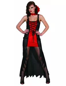Kostium wampira na Halloween czerwono-czarny damski, Rozmiar: Small