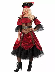 Damski kostium pirata z gorsetem - Luxury
