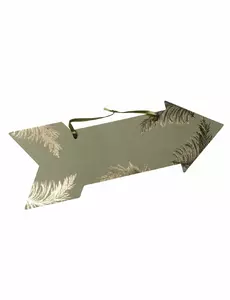 Strzałka drogowskazu khaki pampa ze złotym zdobieniem 39 x 14,5 cm