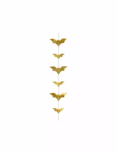 Metaliczna złota girlanda nietoperz 150 x 11 cm