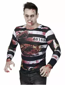 Koszulka z motywem więźnia zombie na Halloween