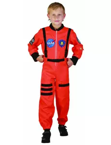 Kostium pomarańczowy astronauta dla chłopca, Rozmiar: 4-6 lat (110-120 cm)