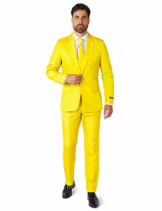 Suitmeister™ Męski Żółty Garnitur Mr. Solid, Rozmiar: Small (EU 44-46)