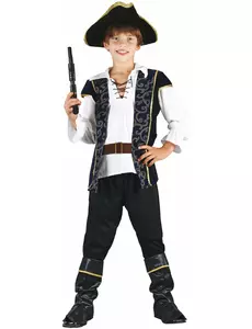 Niebiesko-biały kostium pirata dla chłopca, Rozmiar: 4-6 lat (110-120 cm)