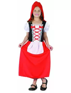 Kostium długi czerwony kapturek dla dziewczynki, Rozmiar: 4-6 lat (110-120 cm)