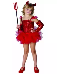 Kostium diabła Tutu dla dziewczynki, Rozmiar: 4-6 lat (110-120 cm)