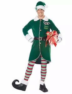 Kostium Elf Świętego Mikołaja deluxe dla mężczyzn, Rozmiar: Large/X-Large