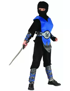 Niebiesko-szary kostium ninja dla chłopca, Rozmiar: 4-6 lat (110-120 cm)