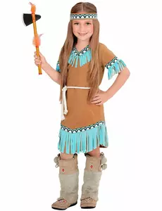 Mały brązowo-niebieski kostium Indianki