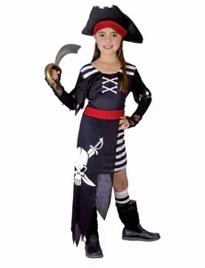 Kostium kapitan piratów dla dziewczynki, Rozmiar: 4-6 lat (110-120 cm)