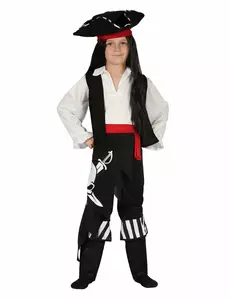 Kostium pirata z czerwonym pasem dla chłopca, Rozmiar: 4-6 lat (110-120 cm)