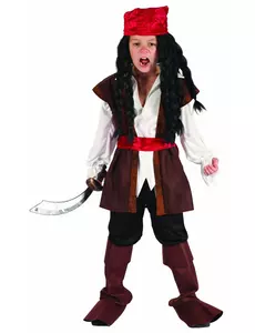 Kostium pirata z chustką dla chłopca, Rozmiar: 4-6 lat (110-120 cm)