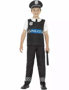 Kostium policjanta czarno-biały dla chłopca, Rozmiar: 4-6 lat (115/128 cm)