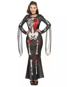 Kostium ze szkieletem Dia De los Muertos damski, Rozmiar: Small