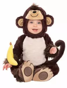 Kostium małpy dla dzieci z grzechotką bananową