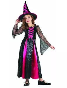 Kostium ząbkowanej wiedźmy na Halloween dla dziewczynki, Rozmiar: 4-6 lat (110-120 cm)