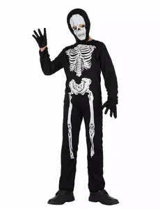 Halloweenowy kostium szkieletu dziecka, Rozmiar: 5-6 lat (115/130 cm)