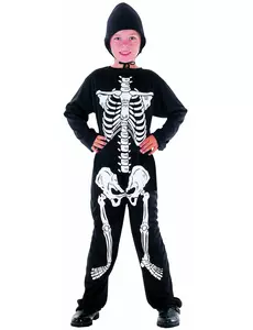 Halloweenowy kostium szkieletu chłopca, Rozmiar: 4-6 lat (110-120 cm)