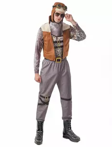 Męski kostium awiatora w stylu steampunk, Rozmiar: L